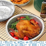 thumbnail of Set von 100 Aluminiumschalen mit Deckel für Lebensmittel, Einweg, 850 ml - Perfekte Verpackung für Grillfeste, Transport von Lebensmitteln