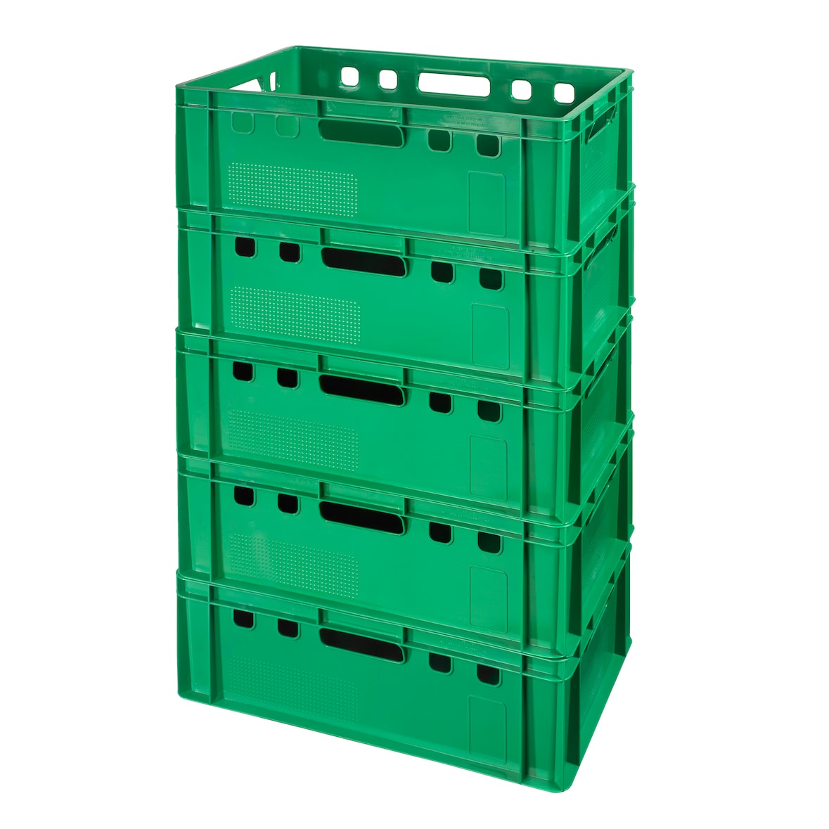 5 Stück E2 Kisten 600 x 400 x 200 mm Fleischkiste Lagerkiste Metzgerkiste in grün