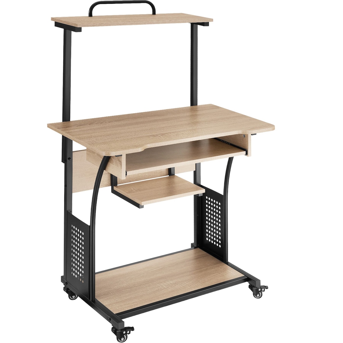 tectake Bureau Fife 80x65,5x130,5cm - Bois clair industriel, Chêne Sonoma -404727