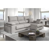 thumbnail of Sofá Chaiselongue Rubí de Tela Antimanchas Derecha Color Gris 3 plazas 265x145x102 cm