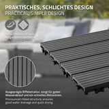 thumbnail of ECD Germany – WPC Terrassenfliesen – 30x30 cm 44 Stk.=4m² Anthrazit | geriffelt, Holzoptik, Klicksystem mit Drainage