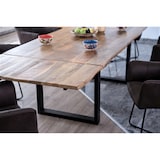 thumbnail of SAM® Esstisch Baumkante Mango natur 140 (220) x 90 cm Ansteckplatten schwarz NOAR