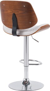 thumbnail of Barhocker LOSAN - Stoff Walnuss/creme 50x50x94 cm Beige Dunkelbraun Silber | Barstuhl Höhenverstellbar Mit Lehne Drehbar Tresenhocker Tresenstuhl