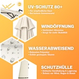 thumbnail of Kingsleeve Sonnenschirm Ø 330cm mit UV-Schutz 80+ Schutzhülle Kurbel Ampelschirm Creme