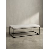 thumbnail of Couchtisch 120x60x38 cm Sandfarben Sofatisch in Stein-Optik Modern, Design Wohnzimmertisch Rechteckig, Loungetisch Beige, Kaffeetisch Metallbeine