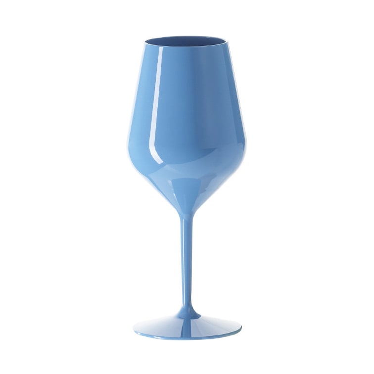 MONOUSO - Weingläser Wiederverwendbar Durable Tritan Blau 470ml (6 Stück)