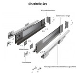 thumbnail of Glas Schubladensystem Vollauszug Soft Close Schubladenauszug L 300mm H 168mm