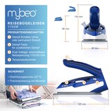 thumbnail of MyBeo Reisebügeleisen, klappbar, 1100 W, Edelstahlsohle, Dampfstoß, Dual-Voltage