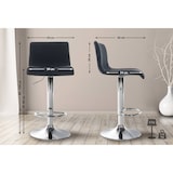 thumbnail of Banco de bar Hover em tecido preto/metal cromado