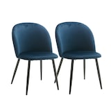 thumbnail of METRO PROFESSIONAL Gestoffeerde restaurantstoel Lika, set van 2, staal/polyester, donkerblauw/zwart