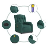 thumbnail of vidaXL Elektrischer Massagesessel mit Aufstehhilfe Dunkelgrün Stoff
