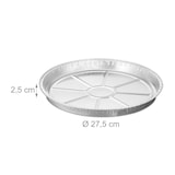 thumbnail of Relaxdays Aluschalen rund, 100er Set, HxD: 2,5 x 27,5 cm, Backform Linzertorte, Tropfschalen indirektes Grillen, silber