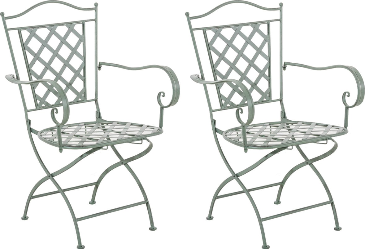Set van 2 tuinstoelen Adara antiek/groen