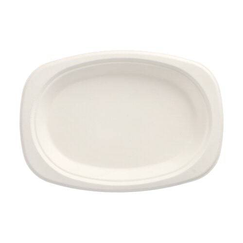 500 Teller, Zuckerrohr "pure" oval 23 cm x 16 cm x 2 cm weiss