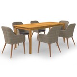 thumbnail of Helloshop26 - Juego de comedor para jardín exterior de 7 piezas en marrón 02_0013987