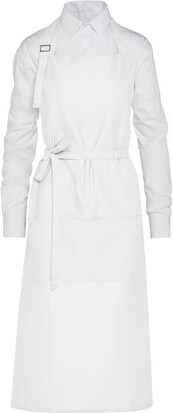 AMSTERDAM - Recycled Bib Apron with Pocket: One Size / White