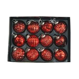 thumbnail of Glas-Weihnachtsbaumkugeln rot 12er-Set 8cm Christbaumschmuck Weihnachtsdeko