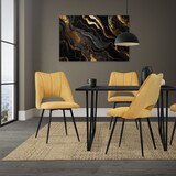 thumbnail of ML-Design Esszimmerstühle 4er Set Senfgelb – Stoffbezug, Rückenlehne, schwarze Metallbeine, Polsterstühle für Esszimmer Wohnzimmer Küche Büro