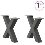 thumbnail of vidaXL Couchtischbeine X-Form 2 Stk. Anthrazit 60x(42-43) cm Stahl