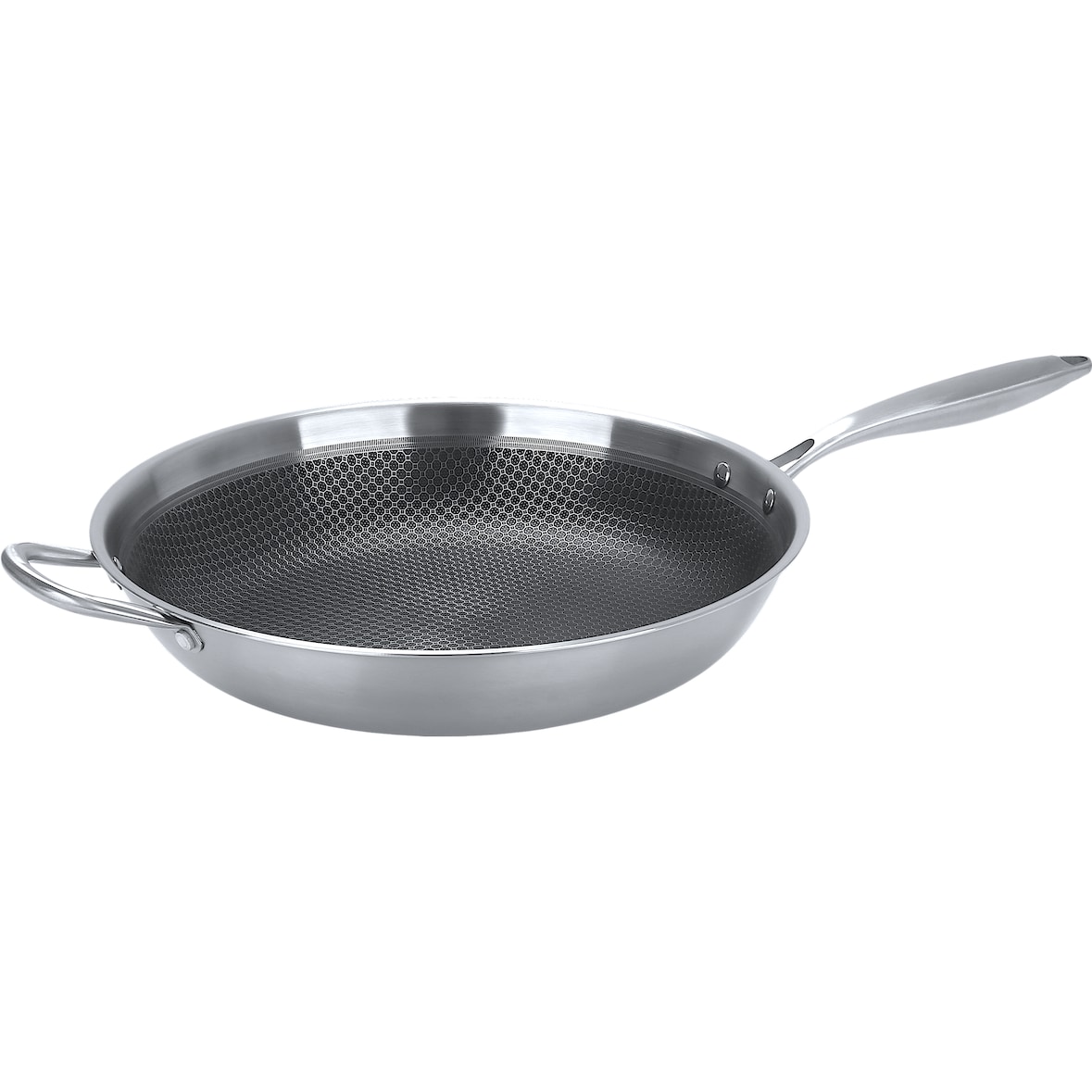 METRO PROFESSIONAL Padella a tre strati, acciaio inox, adatta all'induzione, Ø 36 cm, struttura a nido d'ape, rivestimento antiaderente