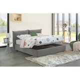 thumbnail of Dmora Letto matrimoniale Cristyn, Letto contenitore con rivestimento in tessuto, 100% Made in Italy, con materasso Cm 160x200 incluso, Grigio