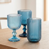 thumbnail of Juego de 6 Vasos RIBBED Azul 24cl