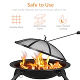 thumbnail of Yaheetech Feuerstelle Feuerschale mit Funkenschutz, Klappbare Feuerkorb Outdoor Fire Pits Feuerschalen für Garten oder Winter Heizung, Ø54 cm