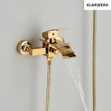thumbnail of "ROSA" | Miscelatore vasca a cascata doccia oro | in acciaio inox comprensivo di doccetta e supporto | Set completo termostato vasca con rubinetto