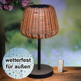 thumbnail of LED Garten Tischlampe Korboptik Rattanoptik dimmbar aufladbar Fernb.