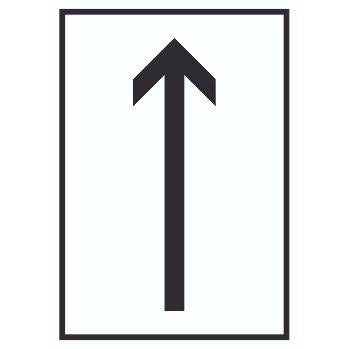 Richtungspfeil hoch Schild hochkant schwarz weiss Pfeil A4 (210x297mm)