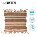 thumbnail of WellHome - Cojín de yute y algodón con flecos en beige 45x45cm