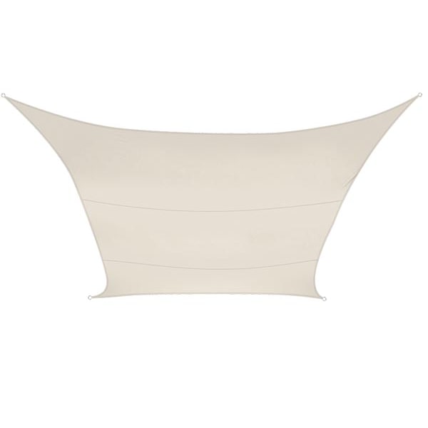 Schaduwdoek, waterafstotend, 4 x 3 m, 160 g/m², polyester, rechthoek, crème