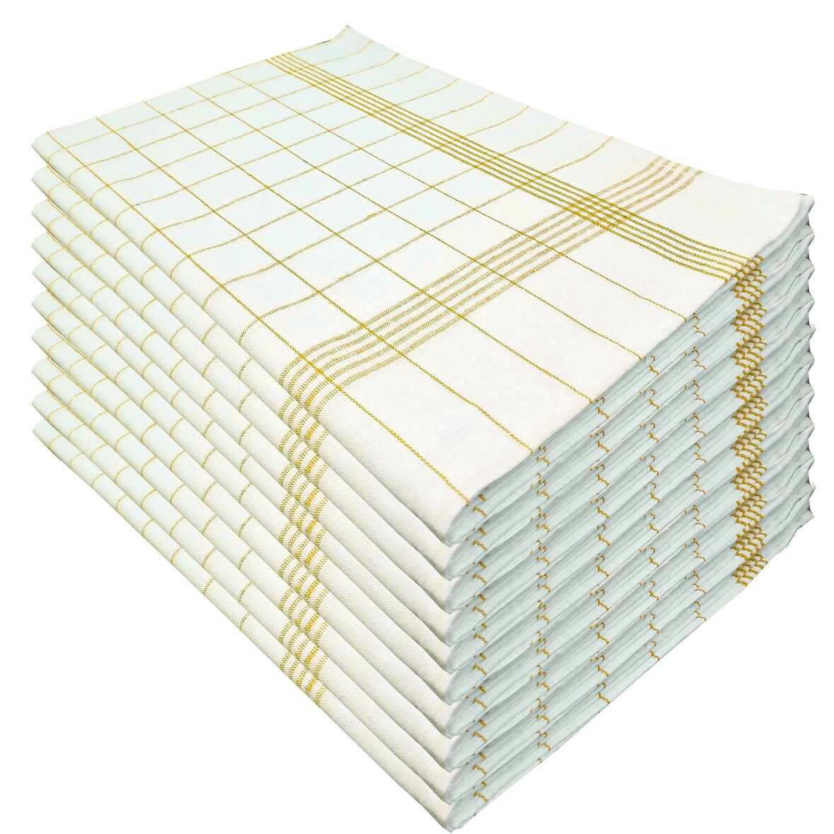 Gelb Geschirrtücher, 10er Pack,  50x70cm, 100% Baumwolle