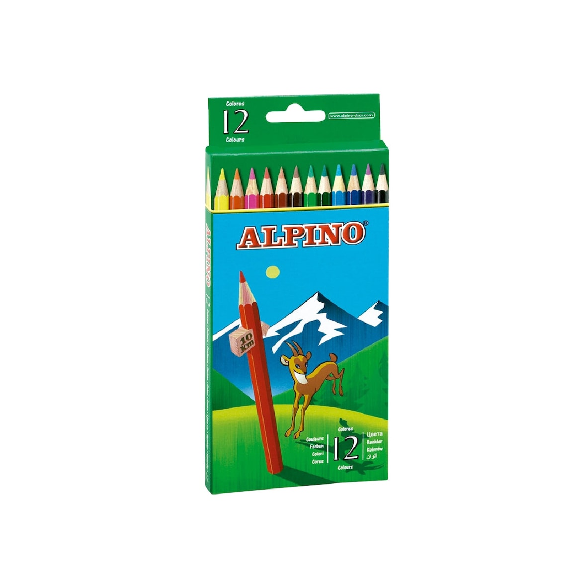 ALPINO - Lápices de Colores Alpino 654 Caja de 12 Colores Largos