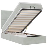 thumbnail of vidaXL Ottoman-Bett mit Matratzen & LEDs Hellgrau 80x200 cm Samt