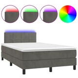thumbnail of vidaXL Boxspringbett mit Matratze & LED Dunkelgrau 120x200 cm Samt