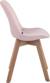 thumbnail of Décoshop26 - Esszimmerstuhl x1 skandinavisches Design rosa Samtbezug und 4-beiniges Gestell aus hellem Holz 10_0003281