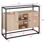 thumbnail of tectake Aparador Oldham 100x38x80,5cm  Madera Industrial Clara, Roble Sonoma