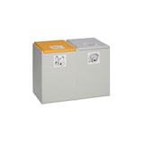 thumbnail of PROREGAL Robustes Abfall- und Wertstoffsammelsystem 2-Fach | ohne Deckel | 60 Liter, HxBxT 57x71x40,5cm | Kunststoff | Grau | Mülleimer Abfalleimer