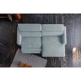 thumbnail of KAWOLA Sofa LAISKA Ecksofa Relaxfunktion teilmotorisch Cord hellblau Longchair rechts