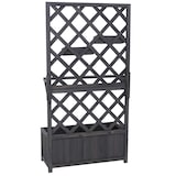 thumbnail of Canteiro elevado HWC-P68, plantador/caixa de flores treliça treliça suporte prateleira caixas suspensas madeira FSC® 135x70x30cm ~ cinzento antracite