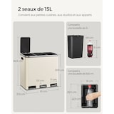 thumbnail of Helloshop26 - Dreifach-Recyclingbehälter 3 x 18 Liter Fächer Soft-Close-Mechanismus Fußpedale fingerabdruckresistenter Edelstahl 12_0007250