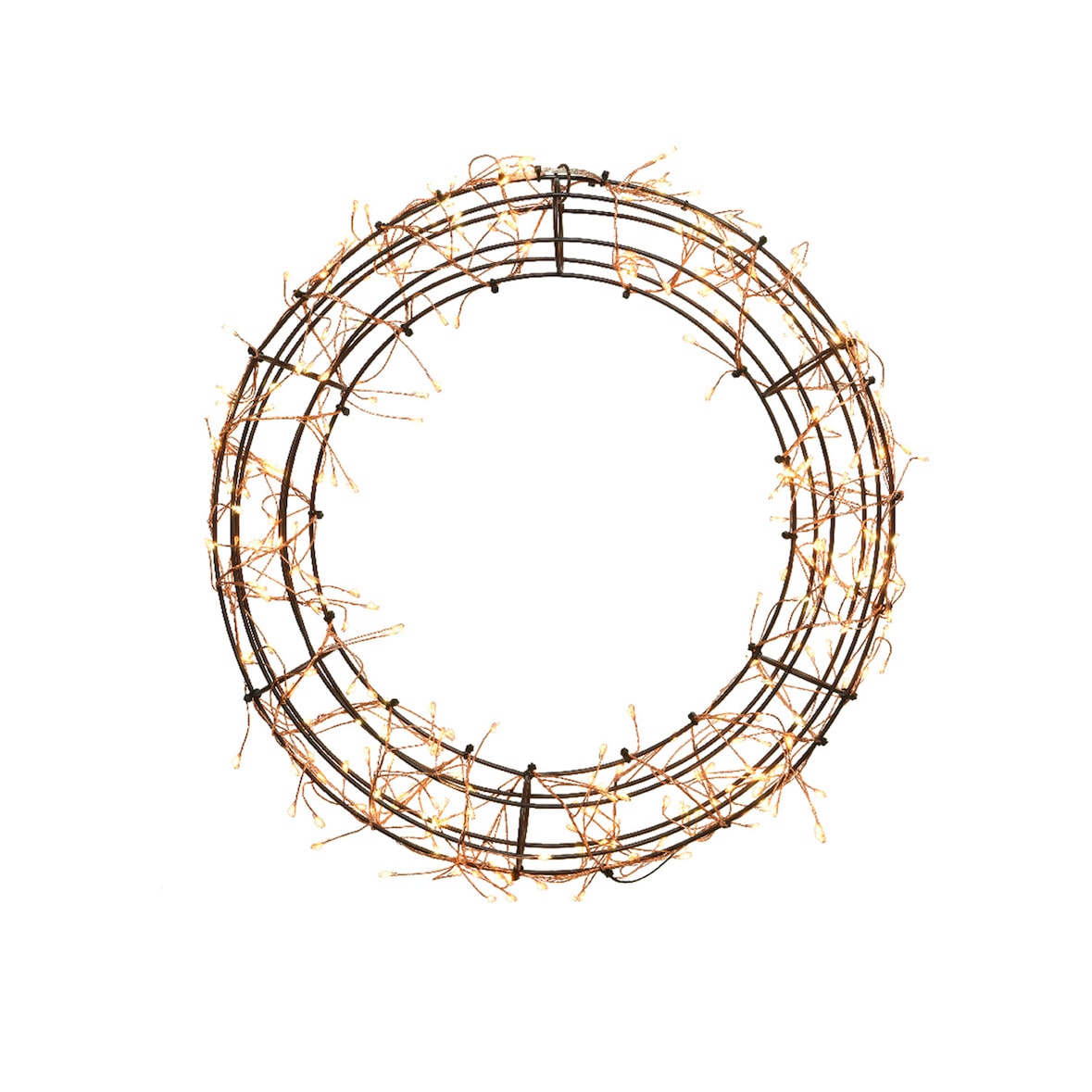 LED Kranz Lichtkreis Metallring Deko Leuchtkranz hängend 300 LED D:38cm f. Außen