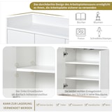 thumbnail of Merax Modernes Sideboard im minimalistischen Stil 4-türiger griffloser Buffetschrank für Esszimmer, Wohnzimmer, Küche weiß