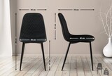 thumbnail of CHEFGASTRO 4er-Set Esszimmerstuhl ASPEN Stoff HxBxT 88x44x54cm Schwarz Küchenstuhl