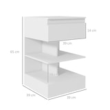 thumbnail of Mesa de Cabeceira Mesa Auxiliar com 1 Gaveta e 2 Prateleiras Abertas para Quarto Sala Estilo Moderno 39x39x65 cm Branco