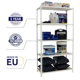 thumbnail of PROREGAL Schwerlastregal MULI | HxBxT 180x80x40cm | 5 Fachböden | Fachlast 150kg | Weiß | Lagerregal Kellerregal Werkstattregal Metallregal