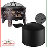 thumbnail of GARDEBRUK® Feuerschale mit Funkenschutz Schürhaken Abdeckung Ø67cm Stahl Feuerkorb Feuerstelle Terrassenofen Garten