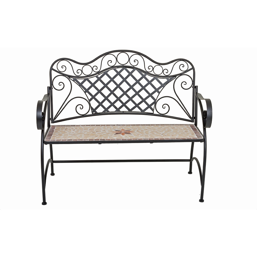 Bank Metallbank Gartenbank Parkbank Sitzbank Garten Balkon Terrasse Mosaik