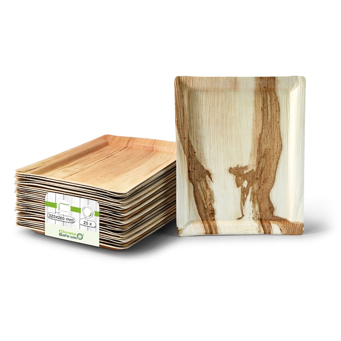 greenbox - Bandeja Palmware® 32,5 x 26,5 cm, ½ gastro estándar, 25 piezas.